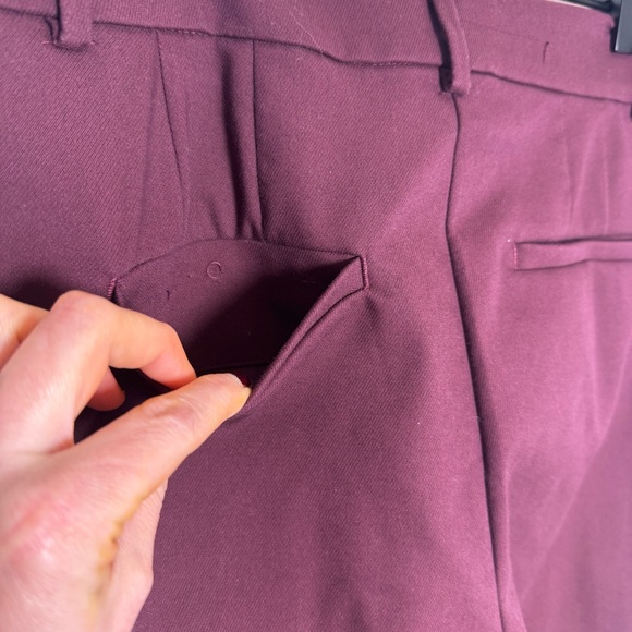 LOFT Curvy Sutton Skinny Women's Burgundy Wine Dress Pants Size 4 - Picture 8 of 13